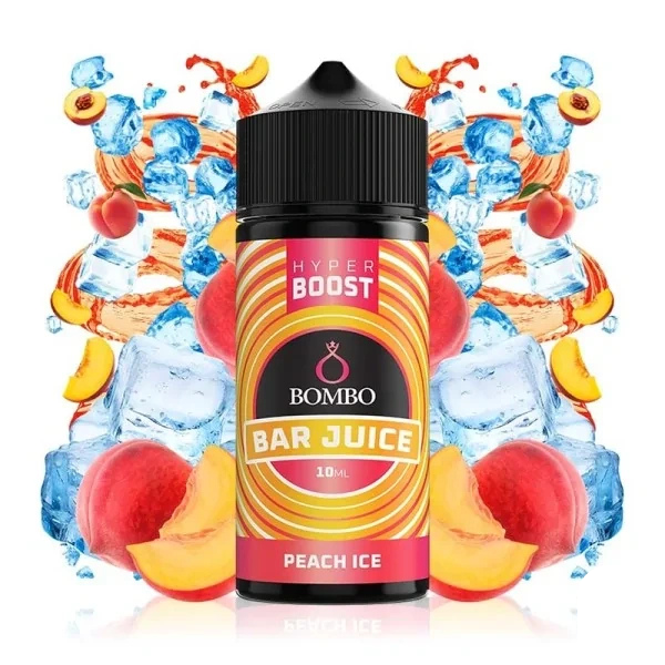 Diseño sin título (14) AROMA PEACH ICE BAR JUICE HYPER BOOST BOMBO 10ML/120ML LONGFILL - Imagen 1